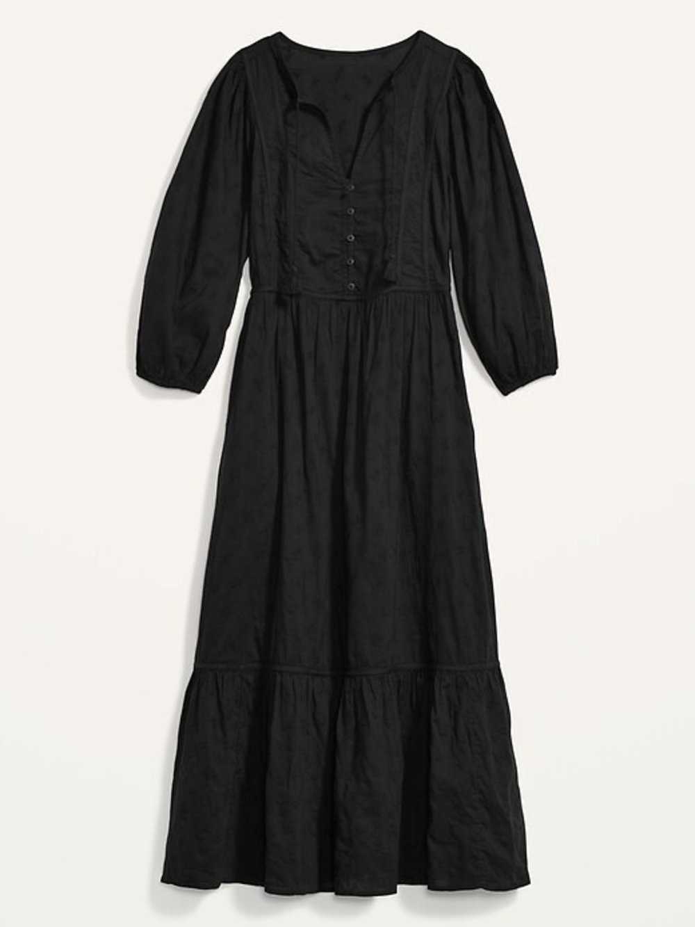 Old Navy Tie-Neck 3/4-Sleeve All-Day Maxi Swing Dress